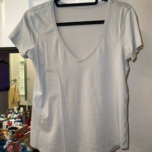 Lululemon Sea Foam Green V-Neck Love Tee Short Sleeve Pima Cotton Size 8